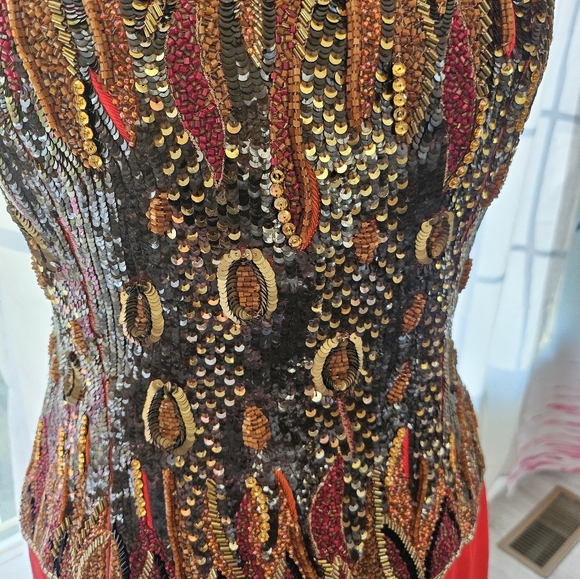 Ann Lawrence Vintage Glam beaded Sequin Dress Cocktail Party 6/8 - Picture 3 of 16